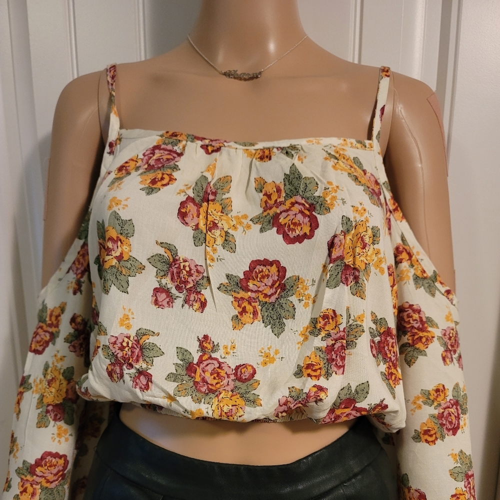 Ambiance Floral Off-Shoulder Croptop